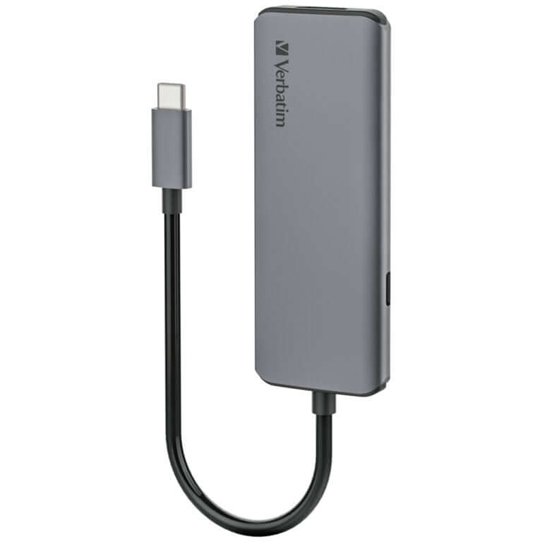 Verbatim 5-in-1 HDMI 8K Type C Hub 66812, ultra-slim hub with Type C connection for versatile connectivity.