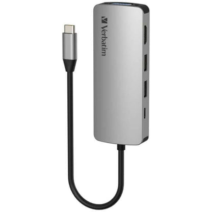 Verbatim 9-in-1 Type C Hub 66899 showing multiple ports for connectivity and seamless data transfer.