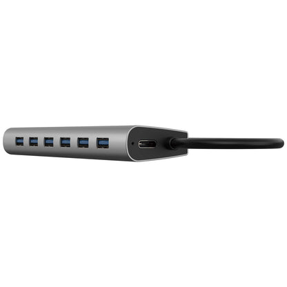 Verbatim 7-in-1 Type C Hub 66973 showcasing its seven USB-A 3.2 Gen 1 ports for versatile connectivity.