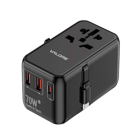 Valore PD70W Universal Travel Adaptor with Retractable Cable (UTA-002) Corporate Gifts Singapore