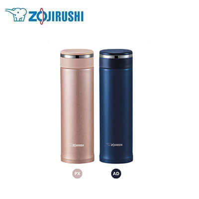 ZOJIRUSHI Stainless Thermal Flask SM-JTE46 in pink and blue, perfect for corporate gifts.