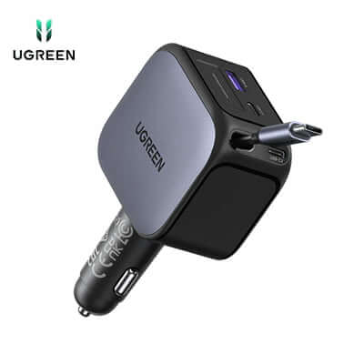 UGREEN Nexode Car Charger 145W with Retractable USB-C Cable Corporate Gift Singapore