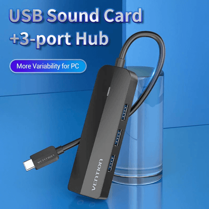 Vention 6-in-1 USB Hub designed for quick data transfer and audio connectivity.