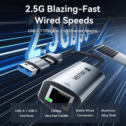 Vention USB-C/USB-A to 2.5G Ethernet Adapter