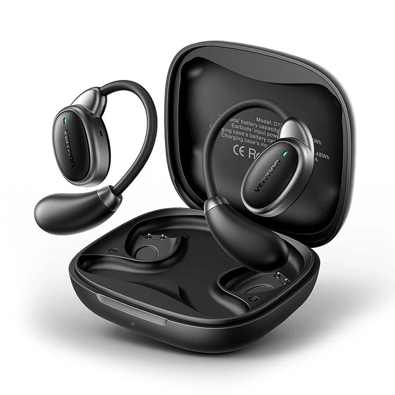 Vention Wireless Bluetooth Open Ear Headphones OpenBeat in charging case with sleek design and comfortable fit
