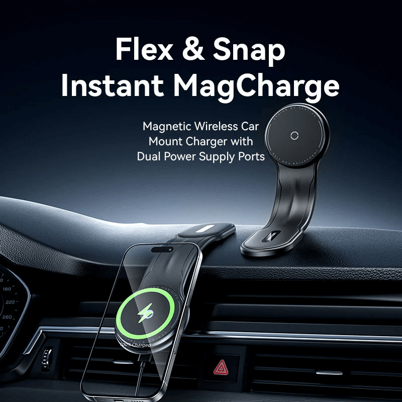 Vention Magnetic Wireless Car Mount Charger 15W for fast charging, magnetic design, and hands-free use in vehicles.