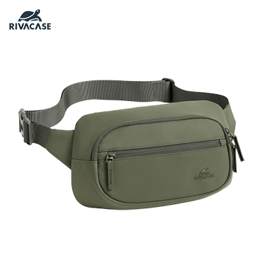 Rivacase Eden Eco Waist Bag Medium in olive green, stylish and eco-friendly design for corporate gifts.