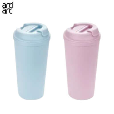 Artiart Suction Rainbow Cloud Mug in blue and pink, perfect as a corporate gift for practical and stylish beverage storage.