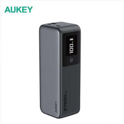 Aukey PB-Y63 Spark Mega 27600mAh 140W PD Ultra-Fast Charging Laptop Power Bank CCC Certified with digital display.