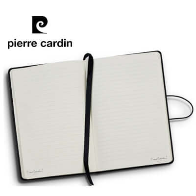 Pierre Cardin Biarritz Notebook open with cream lined pages, perfect for corporate gifts and everyday use.