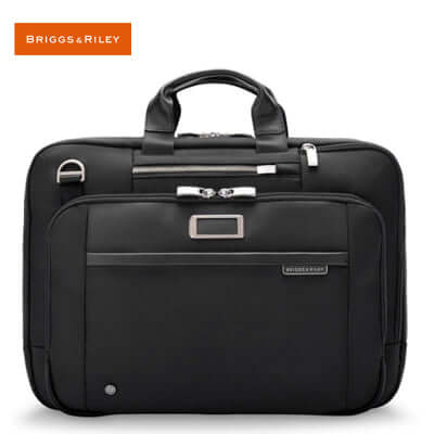 Briggs & Riley @Work Redux Large Expandable Brief, ideal for corporate gift, features a main compartment and padded laptop sleeve.