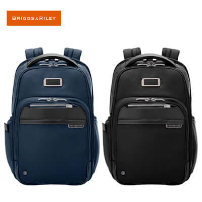 Briggs & Riley @Work Redux Medium Backpack in blue and black, ideal corporate gift for professionals.