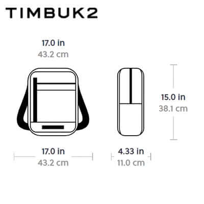 Dimensions of Timbuk2 Canvas Shop Tote Bag, 17.0 x 15.0 x 4.33 inches, ideal as a corporate gift.