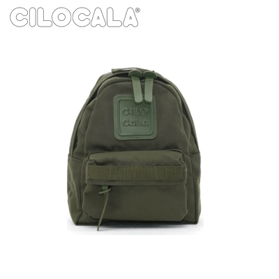 Cilocala Match Logo Backpack X-Small in olive green with crossed back straps, perfect for a corporate gift.