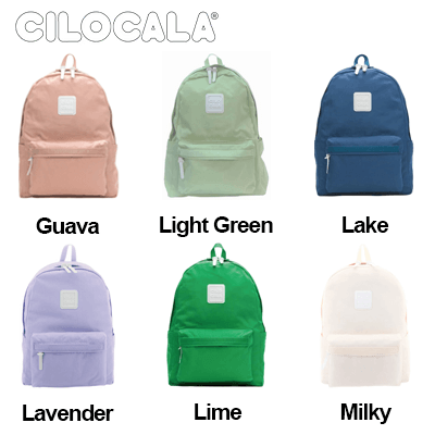 Cilocala Regular Backpack Large collection in colors Guava, Light Green, Lake, Lavender, Lime, Milky.