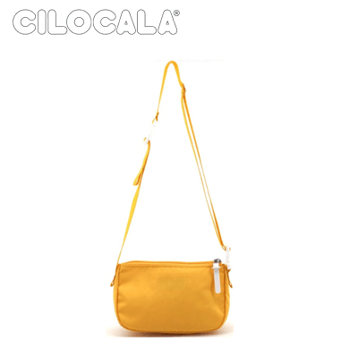 Cilocala Regular Shin-Yoko Shoulder Bag in yellow with adjustable strap for versatile use.