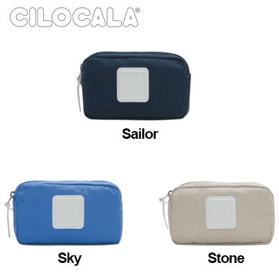 Cilocala Regular Shoulder Pouch Yoko in Sailor, Sky, and Stone colors, perfect for corporate gifts.