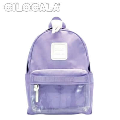 Cilocala Vini Backpack Small in purple with cute front pocket for kids accessories.