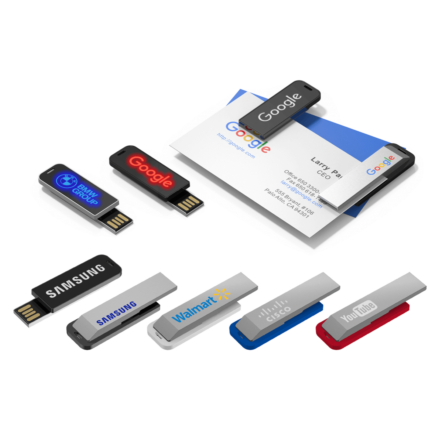 Clip On USB Flash Drive with LED Logo Corporate Gifts Singapore