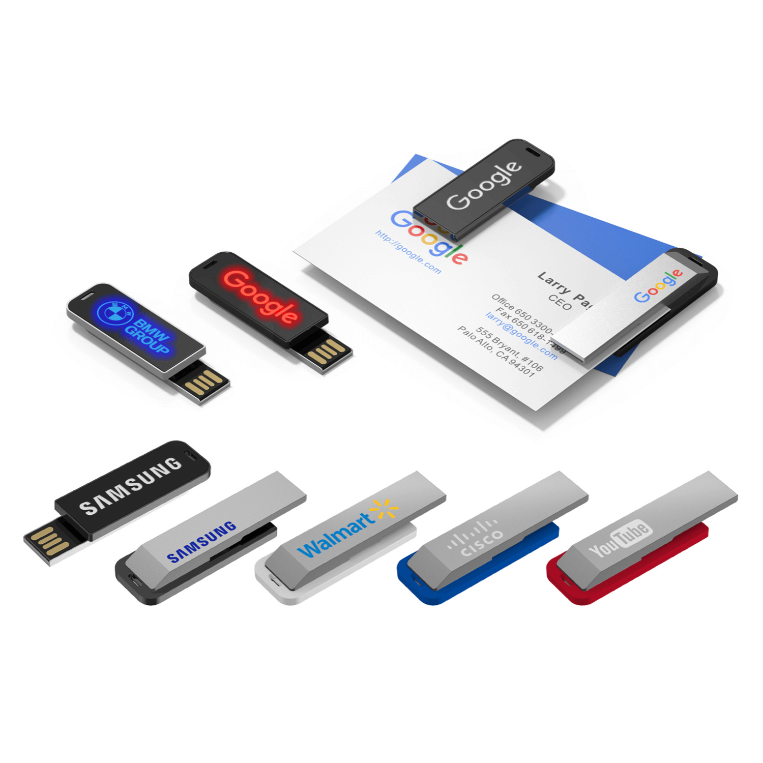 Clip On USB Flash Drive with LED Logo Corporate Gifts Singapore