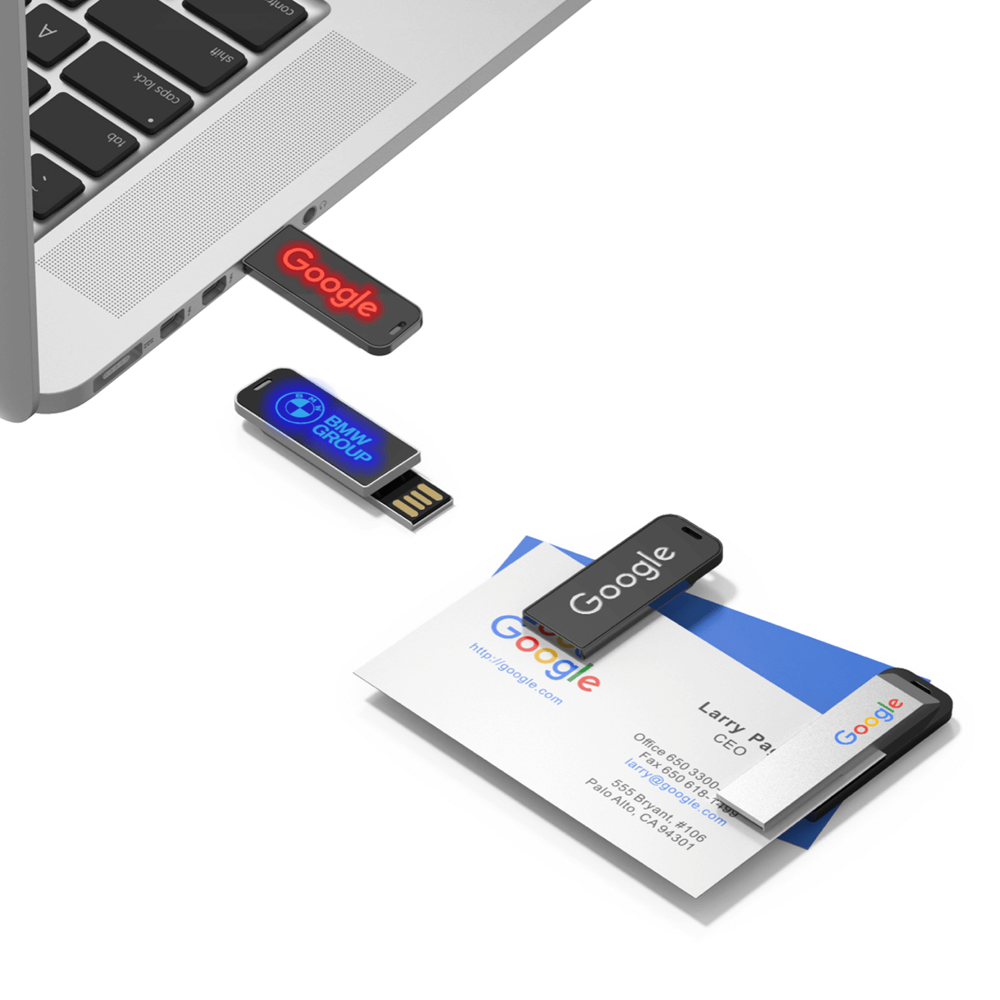 Clip On USB Flash Drive with LED Logo Corporate Gifts Singapore