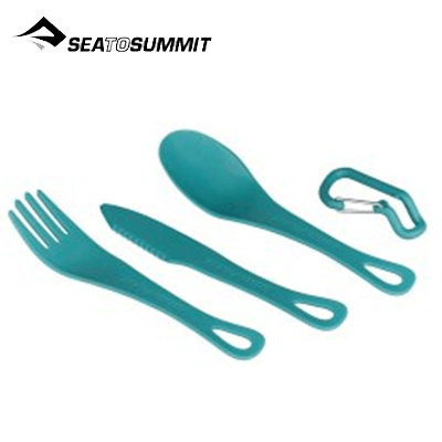 Sea To Summit Deltalight Solo Set includes cutlery, fork, spoon, and carabiner for outdoor dining, ideal as a corporate gift.