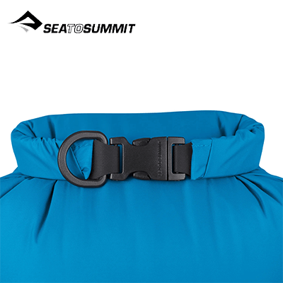 Close-up of the Sea To Summit Evac Dry Bag 5L collar with buckle detailing.