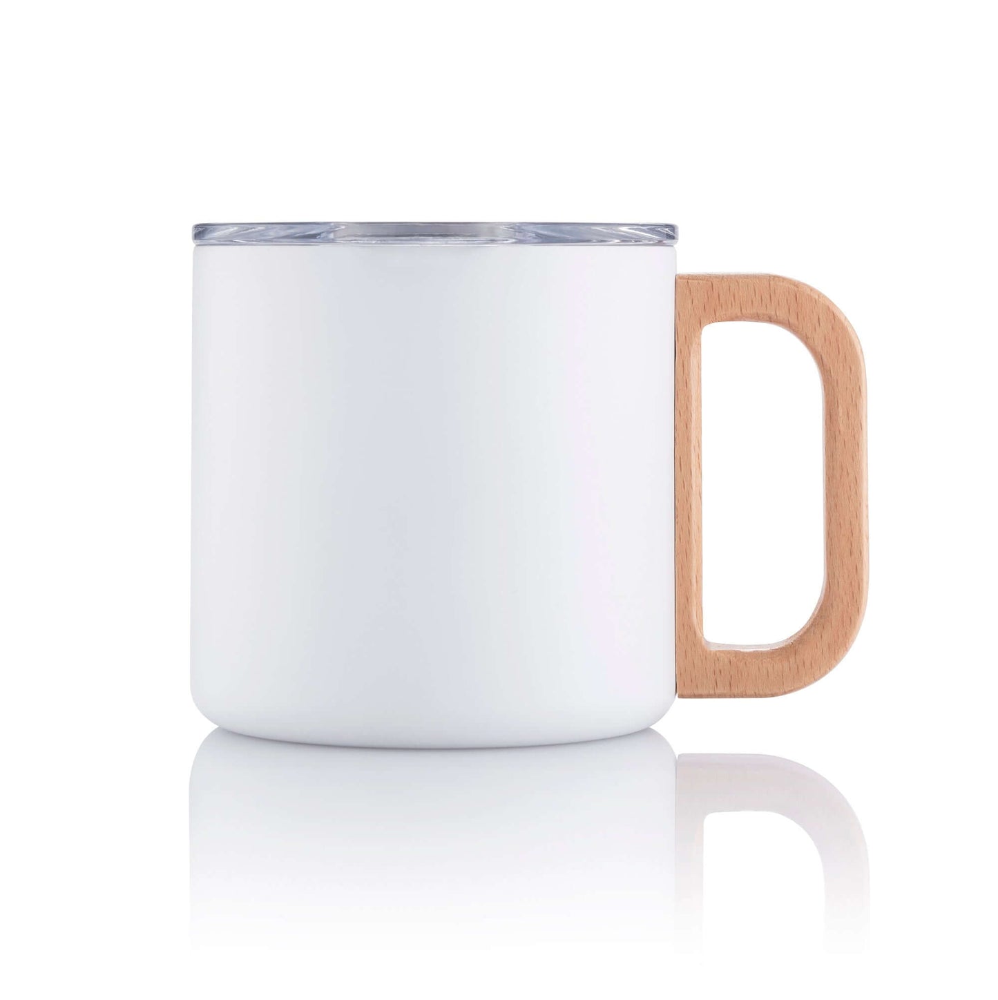 Vacuum Mug With Beech Wood Handle with Lid Corporate Gifts Singapore