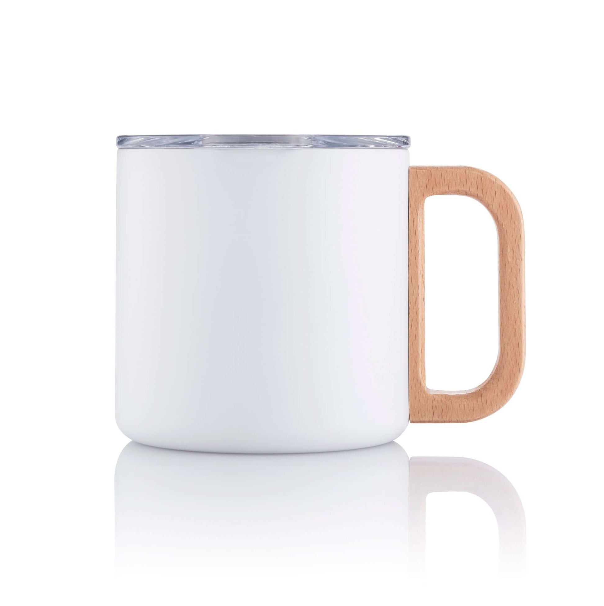 Vacuum Mug With Beech Wood Handle with Lid Corporate Gifts Singapore