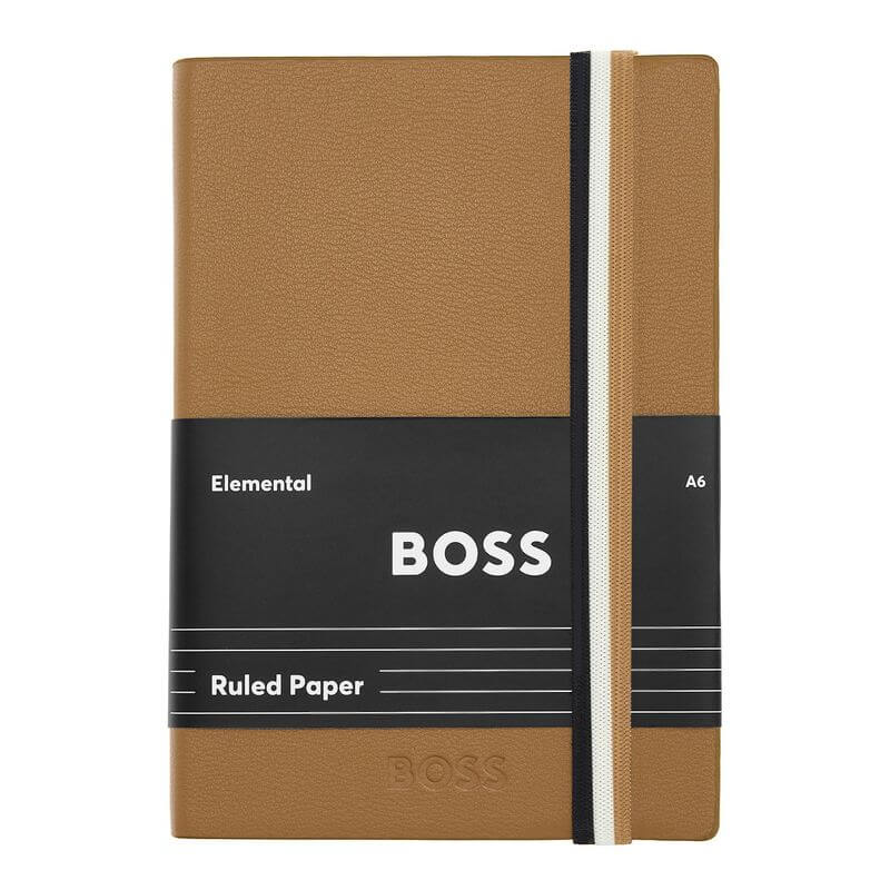 Hugo Boss Notebook A6 Iconic Lined with ruled paper, ideal as a stylish corporate gift for note-taking.