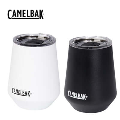 Camelbak Horizon Wine Vacuum Tumbler 350ml in white and black, ideal for corporate gifts in Singapore.