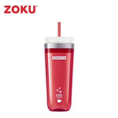 Zoku Iced Coffee Maker in red, perfect for making refreshing iced coffee at home.