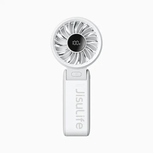 JisuLife Handheld Fan Life7 with LED display and adjustable speed settings for cooling comfort.