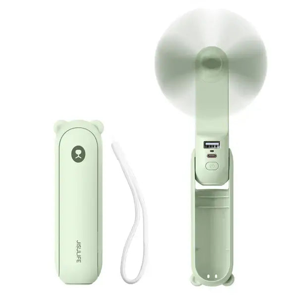 JisuLife Handheld Fan Life8 in green color, portable design for outdoor and indoor use, perfect corporate gift in Singapore.