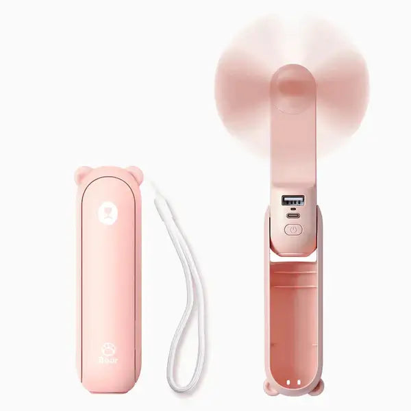 JisuLife Handheld Fan Life8 in pink color with foldable design, perfect for outdoor activities and corporate gift Singapore.