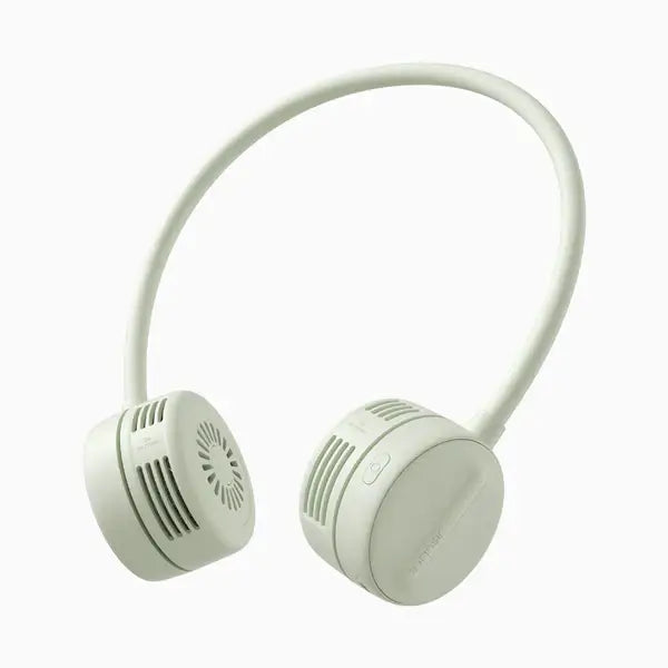 JisuLife Neck Fan Life1 design with two air outlets for summer cooling, perfect as a Corporate Gift Singapore.