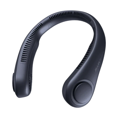 JisuLife Neck Fan Life3 in black with ergonomic design and multiple air outlets for comfortable cooling.