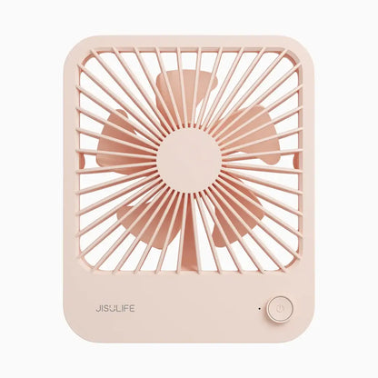 JisuLife Table Fan Life1 in soft pink color with a stylish design, perfect for corporate gift Singapore.