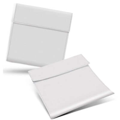 Karma Reusable Food Pouch in white, eco-friendly food storage solution for corporate gifts.