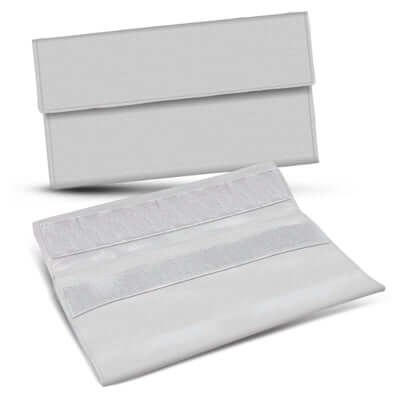 Karma Reusable Snack Pouch showcasing eco-friendly design with secure Velcro closure for snacks.