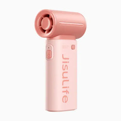 JisuLife Handheld Fan Life9 in pink, featuring a 9-blade design, perfect as a corporate gift Singapore.