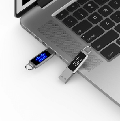 Metal Loop USB Flash Drive with LED Logo Corporate Gifts Singapore