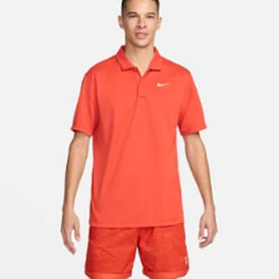Nike Court Dry Fit Polo in vibrant orange, perfect for active individuals and corporate gifts.
