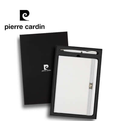 Pierre Cardin Nouvelle Notebook and Pen Gift Set in elegant packaging, perfect for corporate gifts.