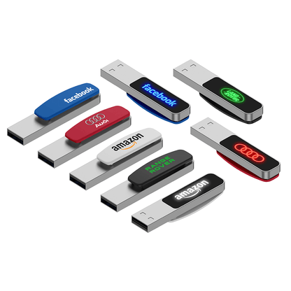 Oval Clip On USB Flash Drive with LED Logo Corporate Gifts Singapore