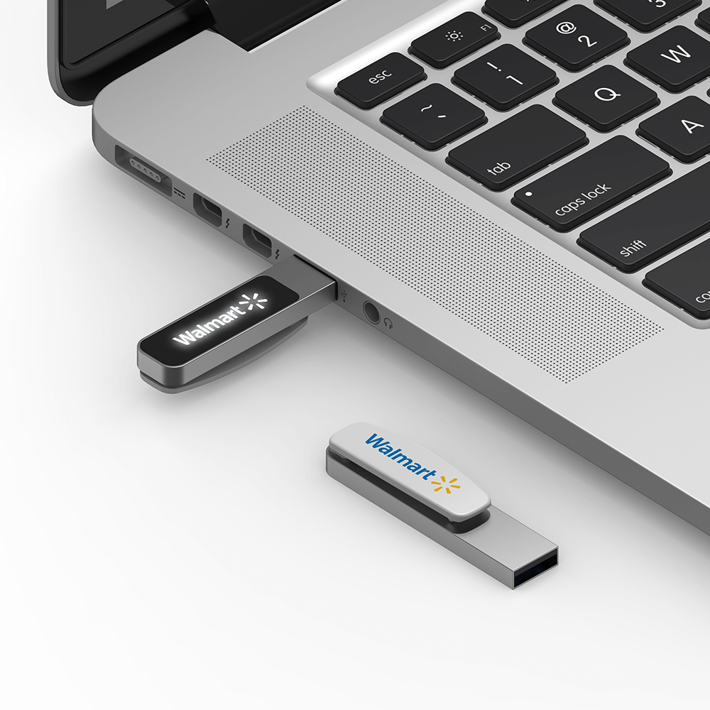 Oval Clip On USB Flash Drive with LED Logo Corporate Gifts Singapore