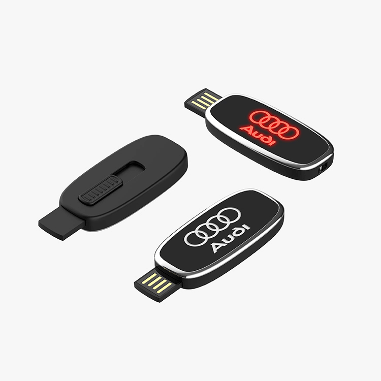 Oval Slider USB Flash Drive with Strap and LED Logo Corporate Gifts Singapore