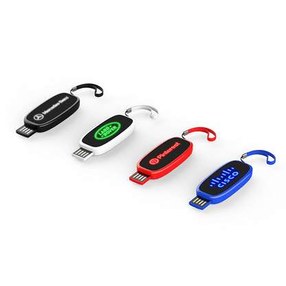Oval Slider USB Flash Drive with Strap and LED Logo Corporate Gifts Singapore