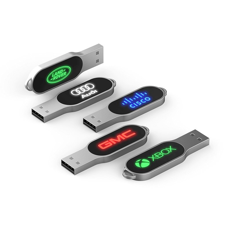Oval Shaped USB Flash Drive with LED Logo Corporate Gifts Singapore