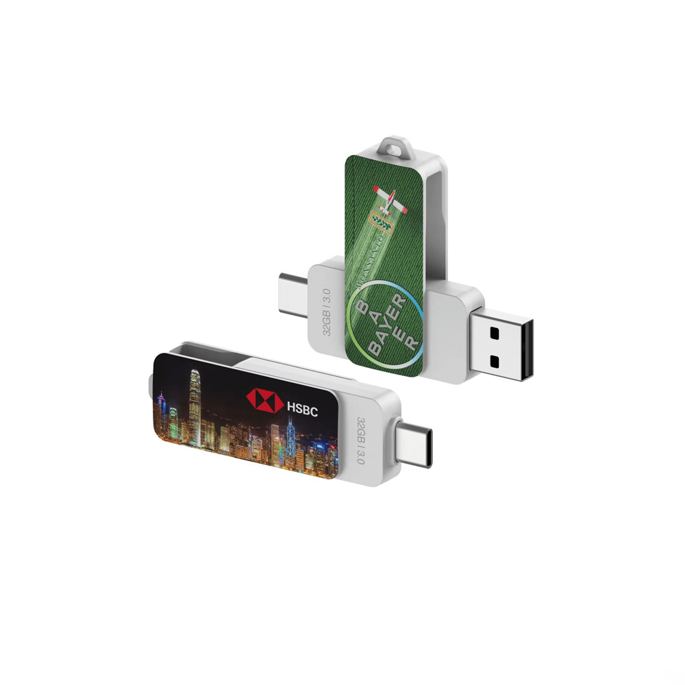 Rectangular Swivel OTG USB Drive with Triangular Loop (Android) Corporate Gifts Singapore